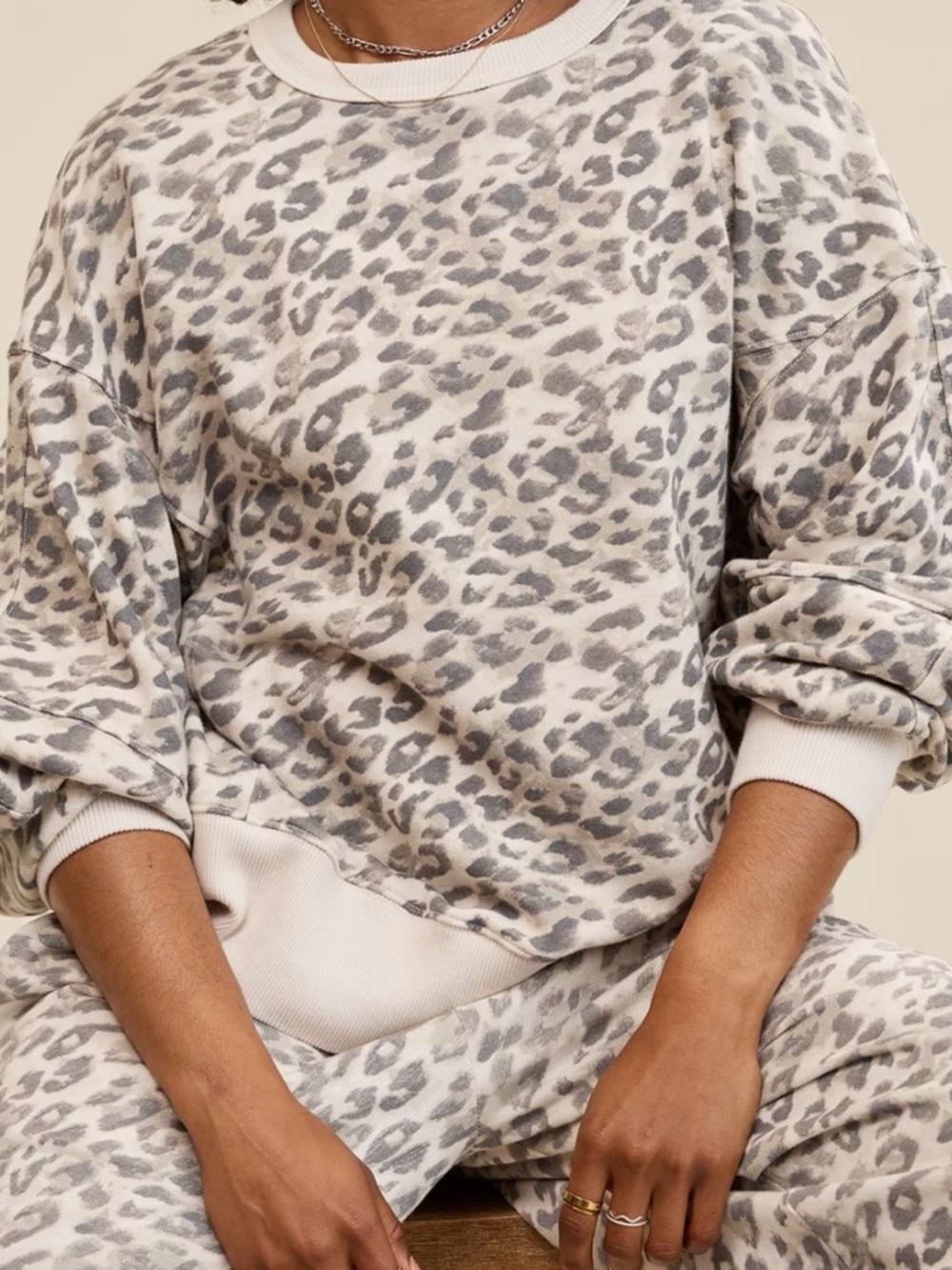 Aerie cheetah crew neck